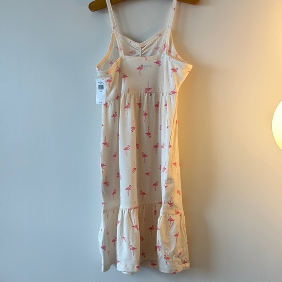 White Dress with Pink Flamingo Print - Picture 4 of 4